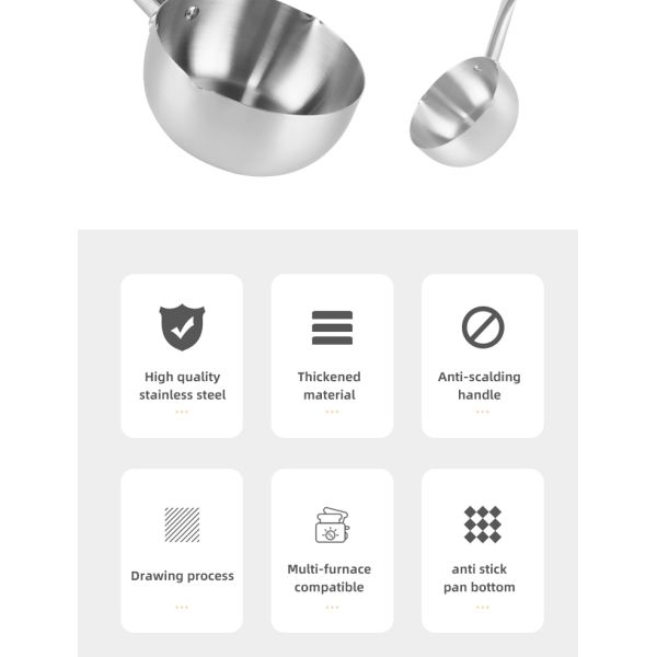 Домочадец варя японский бак молока нержавеющей стали ручки лотка соуса не