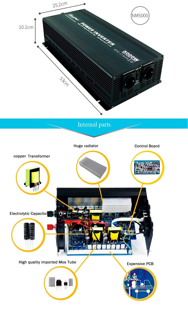 DC 12V 24V 48V доработал инвертор энергии волн синуса для сети электропередач