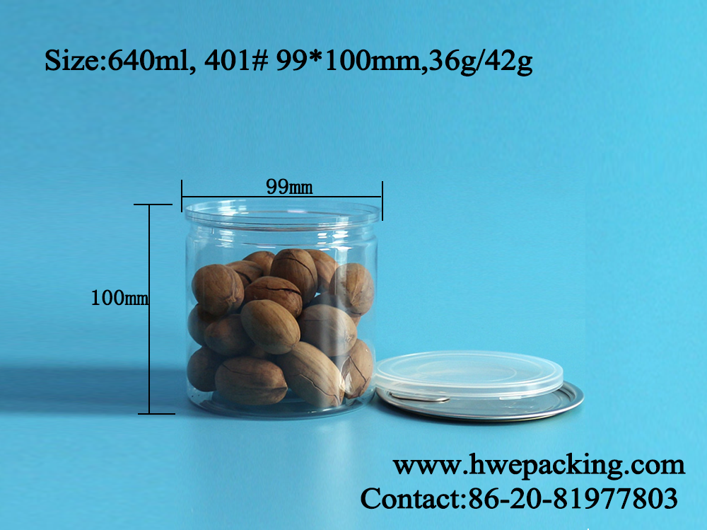 консервные банки конфеты хлопка 21.6oz 640ml ясные пластиковые с легким открытым концом