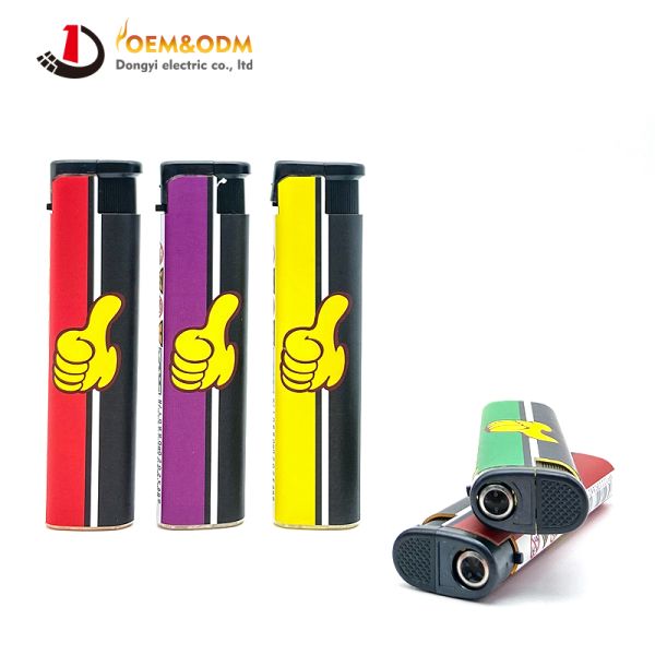 Dongyi 2025 OEM 81mm Refillable Windproof  Lighters Cigar Smoking Electric Custom Logo Gas Cigarette Lighter