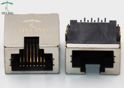 Ultra Low Profile Cat5 Offset PCB RJ45 Modular Connector Thru Hole Mounting