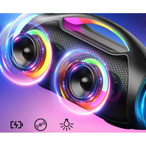OEM IPX5 Bluetooth 5.1 Speakers 3.5 Audio Speaker With  Dynamic Colorful Lights
