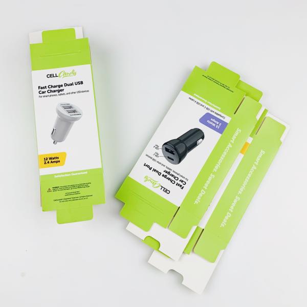Premium Cardboard Package Box Glossy UV Printing Box Car Charging foldable Packaging Boxes