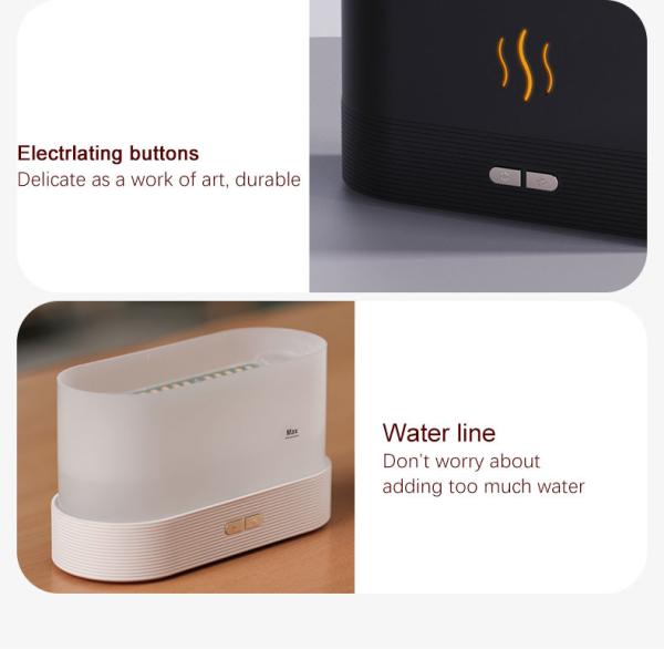 Homefish OEM Humidificador Difusor De Aromas 180Ml Diffuser Simulação de Chama Humidificador de Aromas