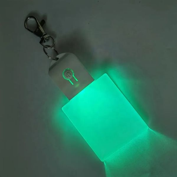 Custom Acrylic LED Light Up Keyring Blanks Sublimation Light Keychains
