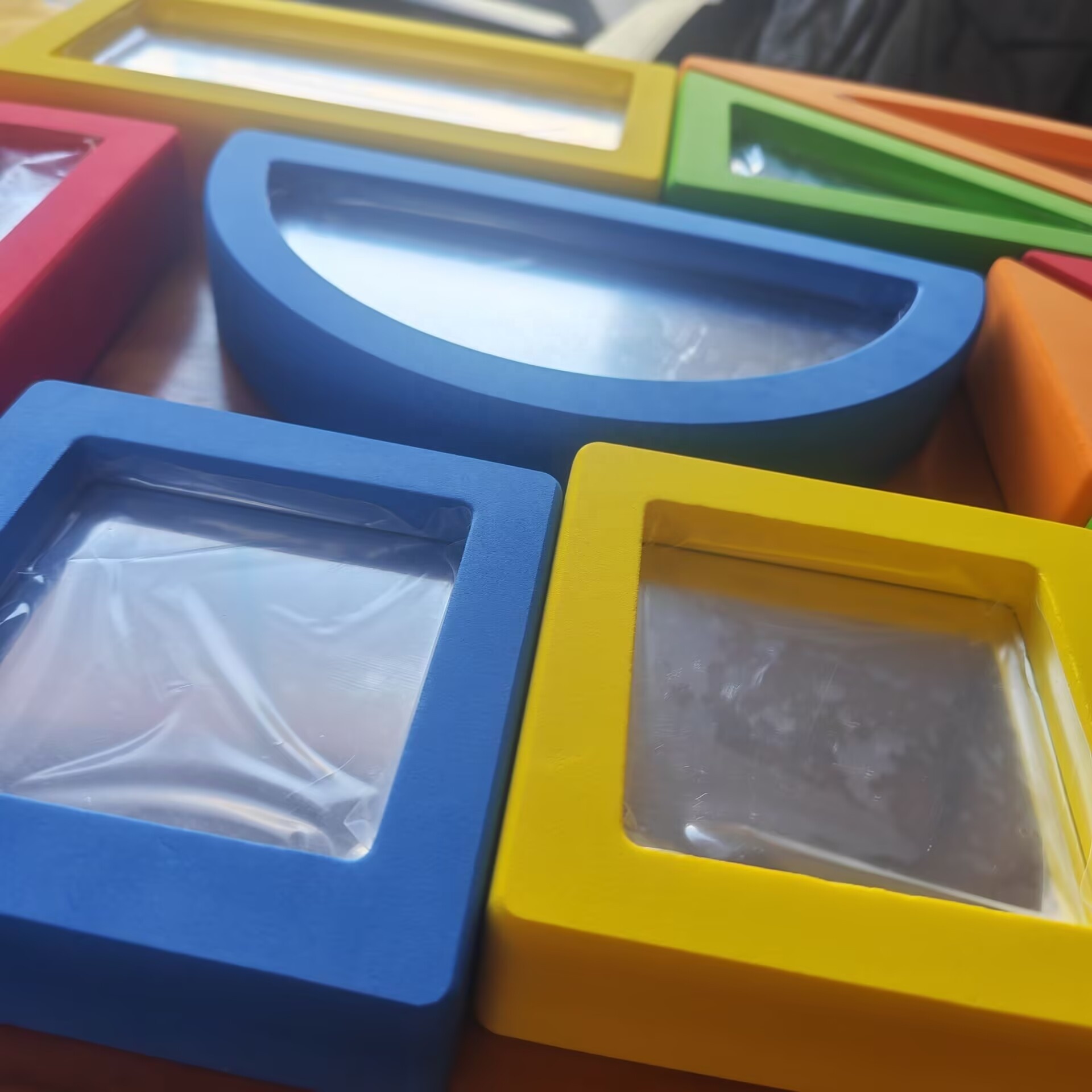 Soft Custom Die Cut Plastic EVA Framed Moulded Sensory Mirror Blocks For Kids Sensory Play