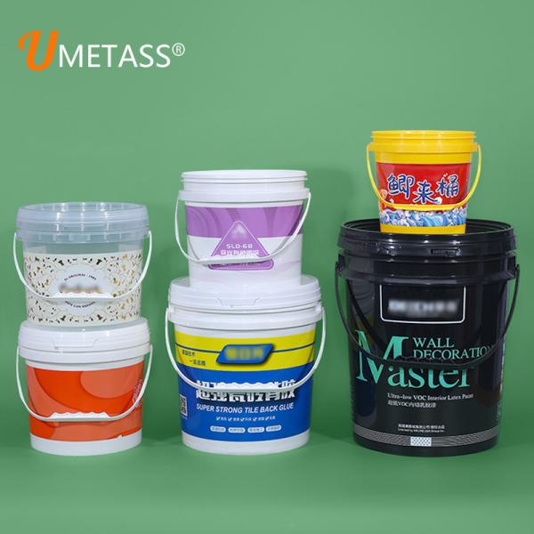 Amostra vazia 5Litre 10Litre 20Liter Pintura segura de grau alimentar Popcorn balde de plástico redondo