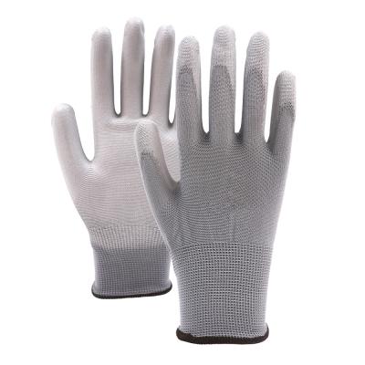 Slip Resistant Gardening Gloves 13 Gauge Polyester PU Coated Hand Gloves For Delicate Tasks