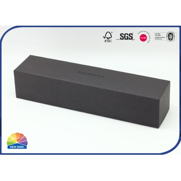 Detachable 150gsm Black Kraft Paper Two Pieces Gift Box Biodegradable