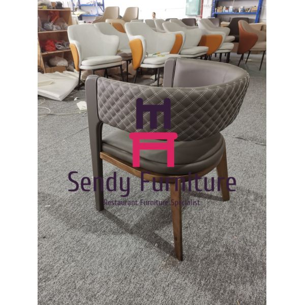 Open Back Wood Arm Chair Ash Wood Fully Upholstered Legs For Hotel Use