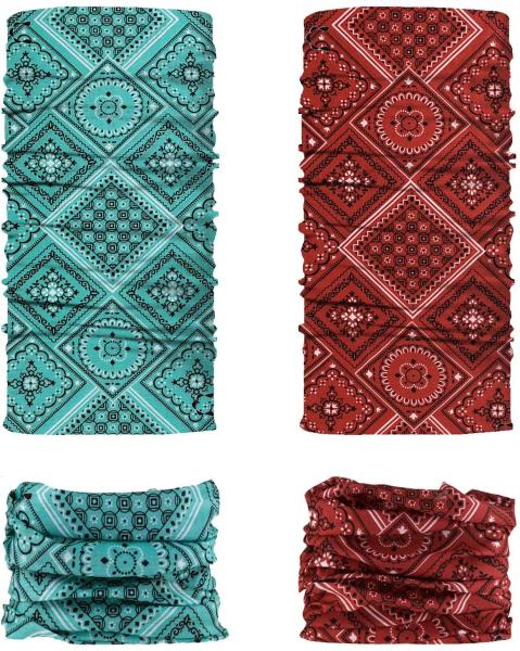 Women Outfit Print Headbands Skeleton Neck Tube Bandanas