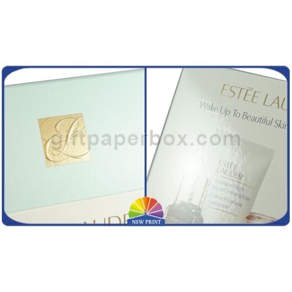 Cosmetic Packaging Folding Carton Box With Gold Foil Embossing Logo