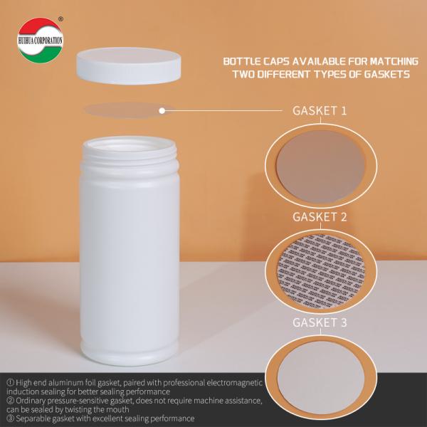 Botella cilíndrica de plástico transparente de 1000 ml HDPE con tapa de rosca para envasado de productos de salud HMD1000-88 Ecológica