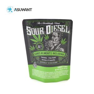 Custom Printed Cookie Edible Mylar Bag Plastic Ziplock Weed Bags