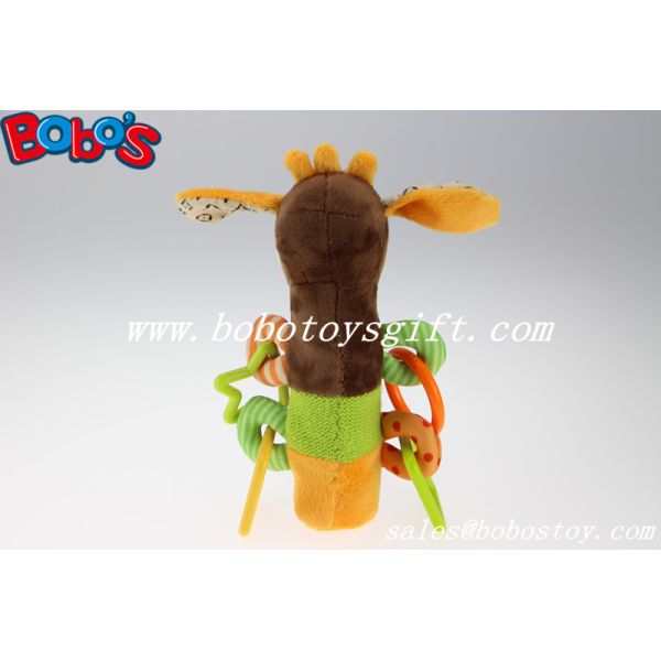 Colorful Plush Funny Dog Infant Toy Baby Stick Educational Toys With Plactic Accessory