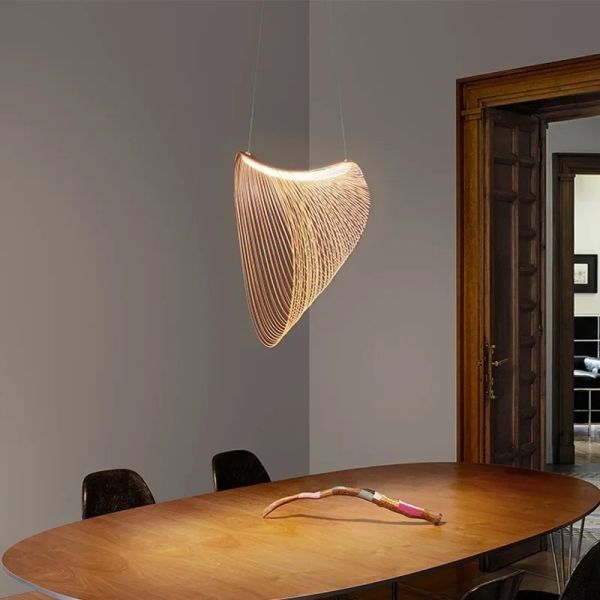 Modern Wood LED Light Pendant Lamp for Staircase Kitchen Restaurant Shop Chandelier(WH-AP-675)
