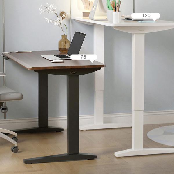 Height Adjustable Electric Table Legs for School Students and More in Brown Dual Tone