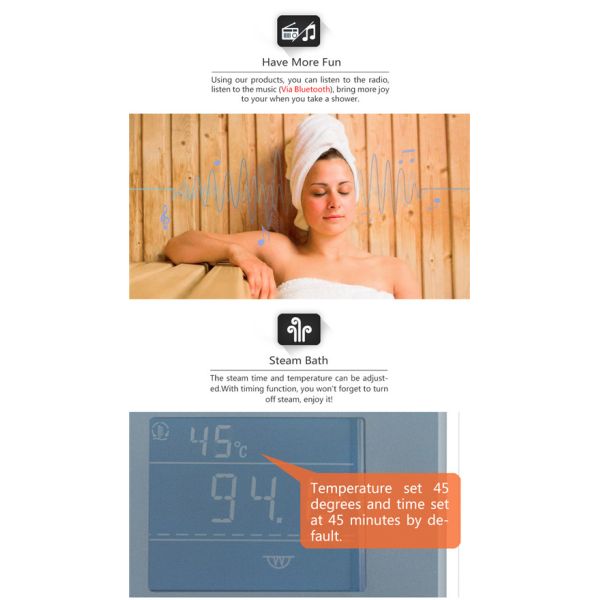 Floor Mounted Commercial Steam Room Equipment IPX5 Waterproof ROHS Certification