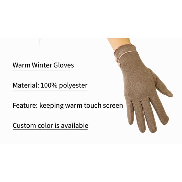 Custom Embroidery Winter Warm Gloves Mittens Thermal Thick Touchscreen For Women