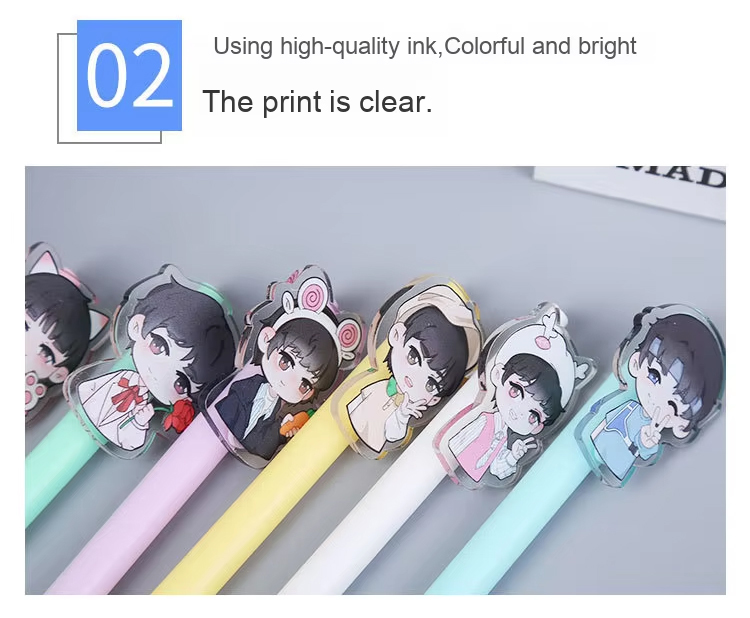 High-Appearance Level Elementary School Stationery Custom Logo Neutral Pen with Capybara Box Black Ballpoint Pen