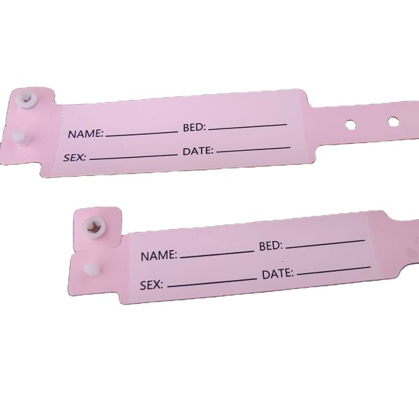 Hospital Patients PVC Medical ID Bracelet Wristband with 250*25mm and 170*18mm Sizes
