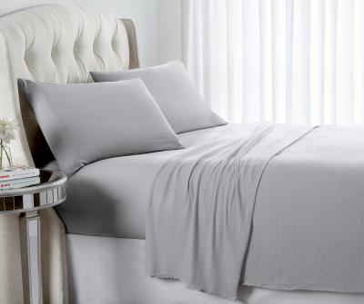 Breathable Gray Microfiber Bed Sheet Set Machine Washable Soft Microfiber Sheet Set