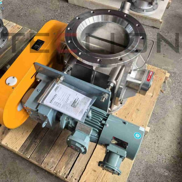 Válvula de alimentación rotativa de acero inoxidable 6L 304SS con columna de escape