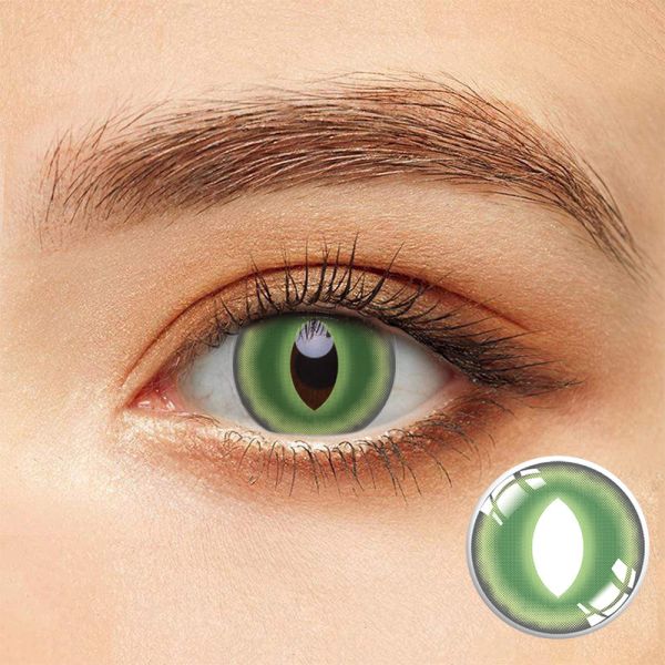Изготовленные на заказ многоразовые покрашенные контактные линзы ежегодное 14mm оливки моря зеленые