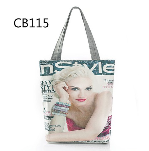 New female beauty magazine printed canvas shoulder bag woman