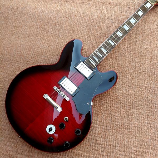 New high quality hollow body jazz 335 electric guitar, Maple top & back Dual tone output electric guitar, free shipping
