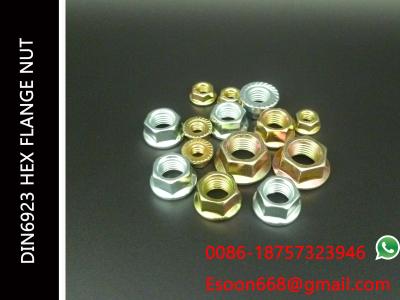DIN6923 Hex Flange Nuts M8,M10,M12 Grade 4.8 ZP,YP Finished Flange nut JIS1190