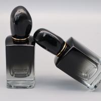 50ML perfumam gradualmente o retângulo quadrado da forma da garrafa preta do pulverizador