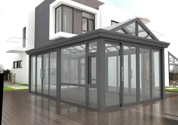 Modern Aluminum Alloy Sunroom Weatherproof Transparent Glass Wall
