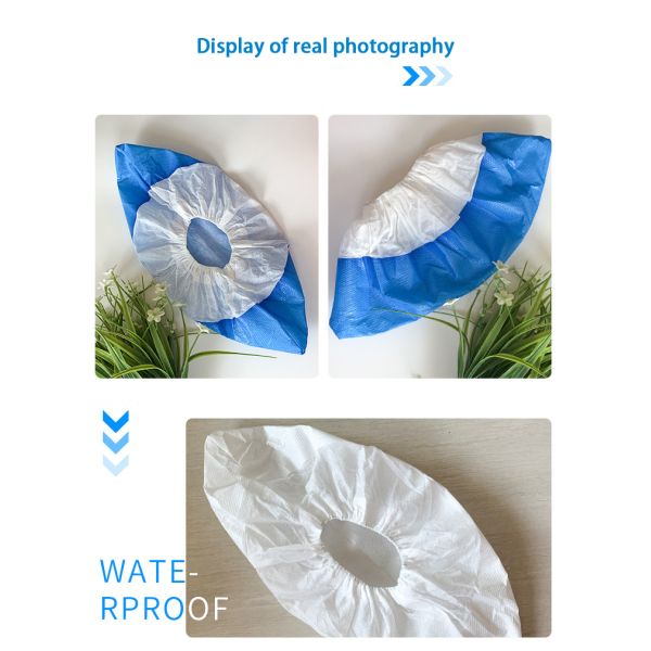 1000pcs One Carton Disposable Blue Soft Antiskid Shoe Cover With CE with High Quality