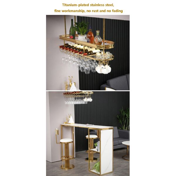 Acrylic Bar Gold Wine Holder Glasses Racks Storage Stainless Steel frame