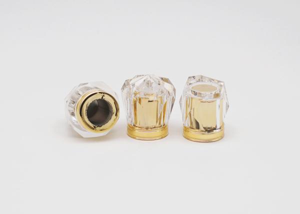Derrame não a tampa da garrafa de perfume do alumínio do ouro Textured o projeto com colar côncavo