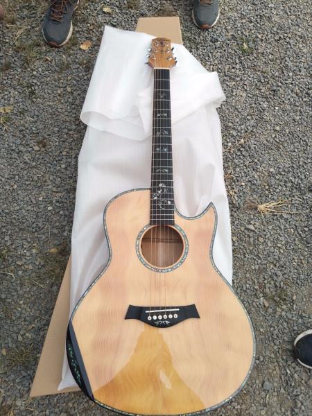 AAAA handmade all Solid single cut guitara 14 frets imported wood armrest GA acoustic electric guitar
