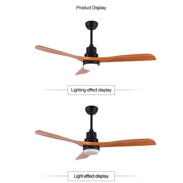 Vintage Wood Ceiling Fan Remote Control Fans With Lights lamp Industrial Decor AC 220v ceiling fan light(WH-CLL-13)