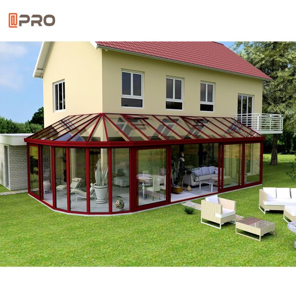 Casa pré-fabricada de vidro crescente interna do quadro de alumínio construção do exterior da sala de 4 estações