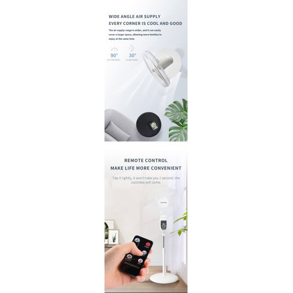 High Speed Solar Rechargeable DC Fans with Remote Control and 16 inch Electric Stand Fan