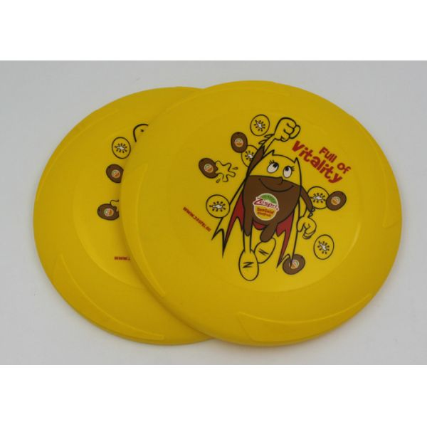 Eco - Friendly Yellow Plastic Frisbee EN71 , Outdoor Toy Flying Saucer Frisbee