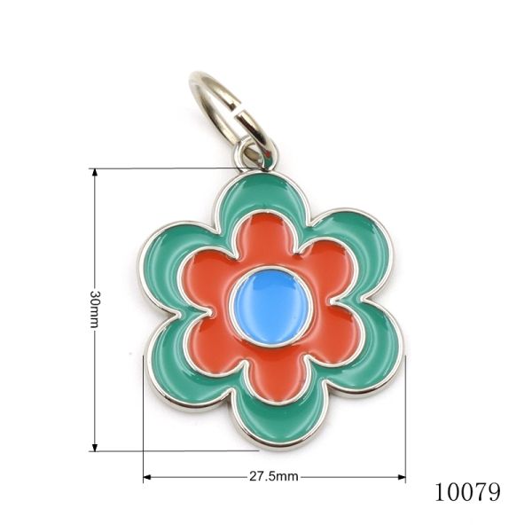 Zinc Alloy Metal Enamel Charms Soft Enamel Flower Bag Charms Colorful