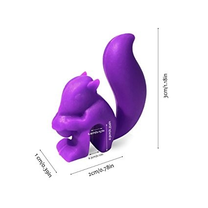 Colorful Squirrel Shape Silicone Wine Charms , Cocktail Glass Markers For Christmas Gifts