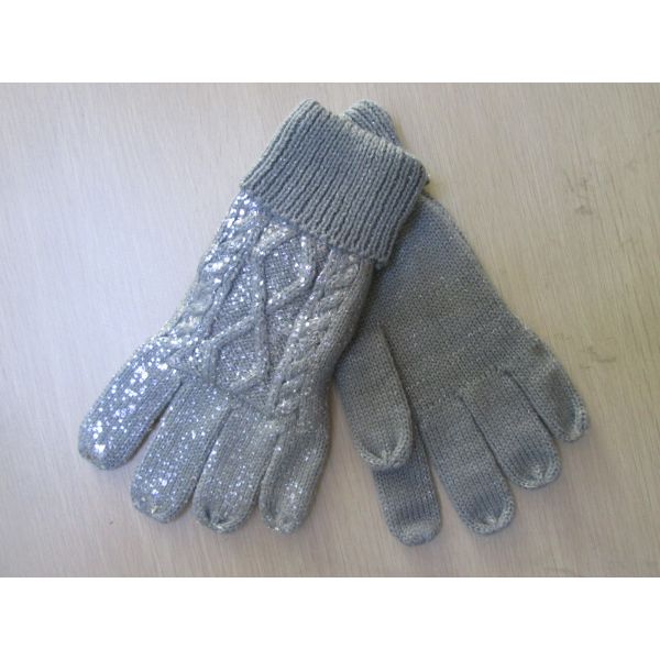 Ladies Acrylic Glove/Mitt with Screen--One layer--Fashion glove--Solid color