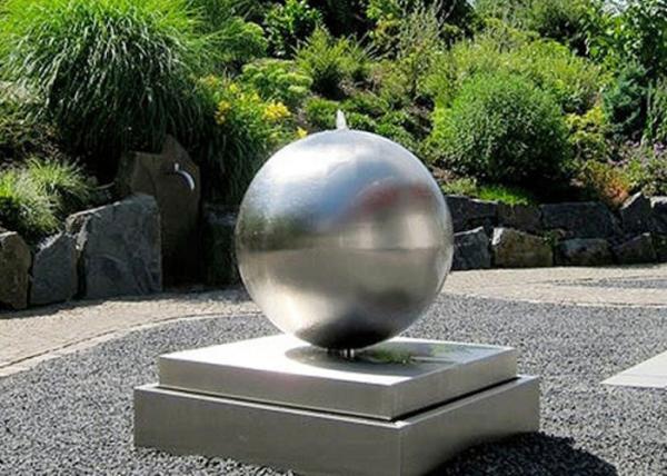 Fonte de aço inoxidável escovada da bola da água da escultura exterior da decoração de Wangstone
