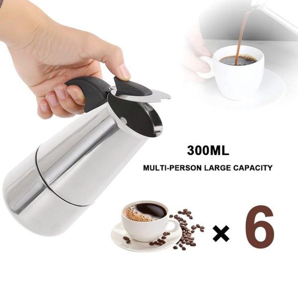 Coffee Tea Tools 6 Cup Stainless Steel Moka Pot Espresso Coffee Maker by Bialetti