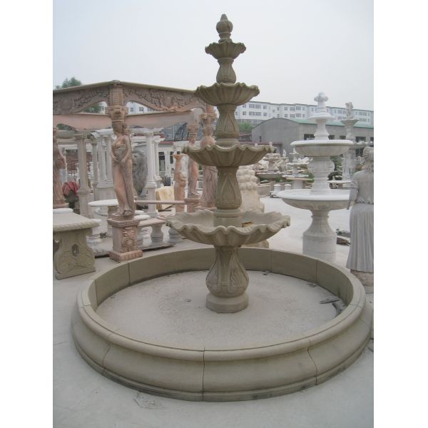 Big Statue Carved Stone Marble Water Pool Fountain Outdoor
