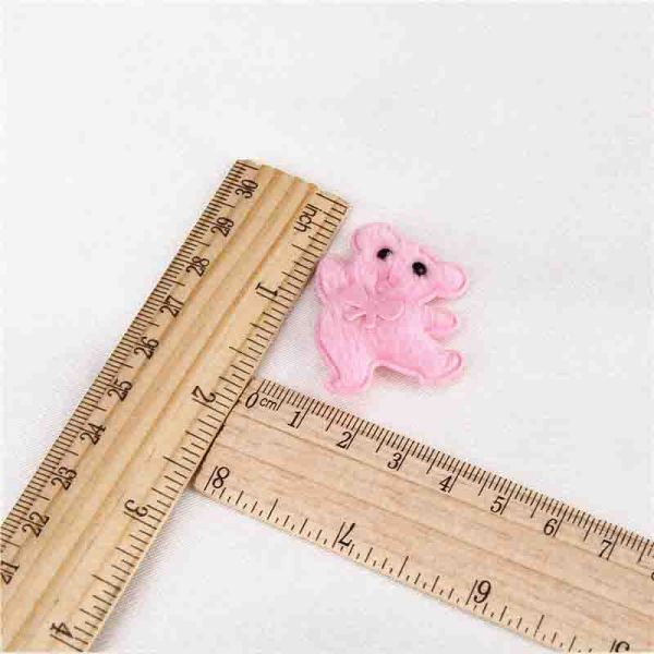 Pink Plush Toppers Craft Cute Little Bear Eco - Friendly 3*3mm With Sticker