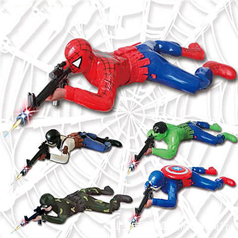 Children's Glowing Sound Crawling Prank Toy Finished Goods Electric Spider Superhero