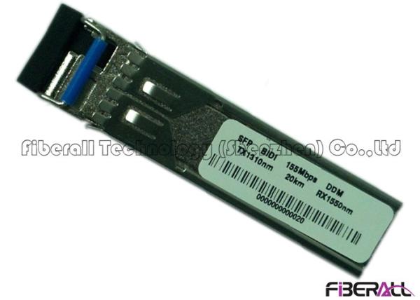 BiDi Single Mode Fiber Transceiver , 155M SFP Optical Transceiver With DDM